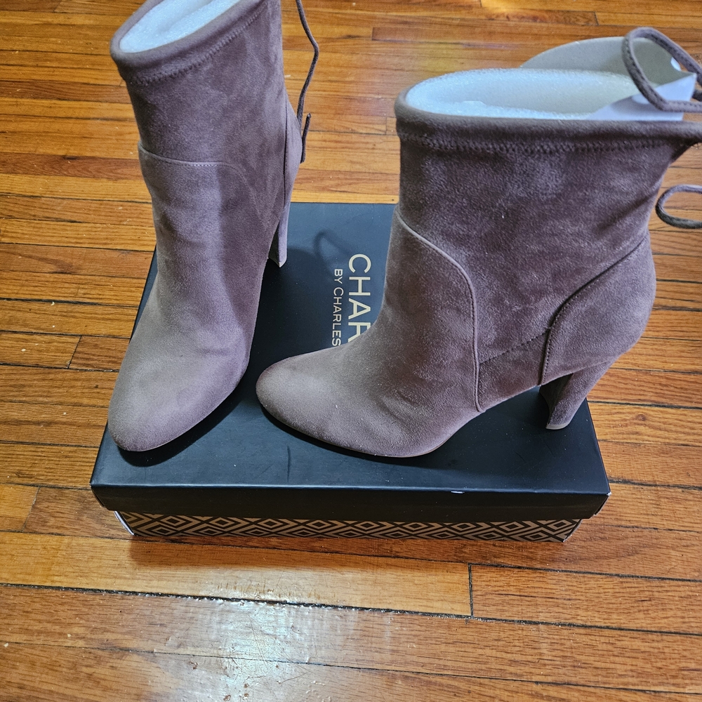 Charles by Charles David Women's Stretch Microsuede Boots - Dark Taupe